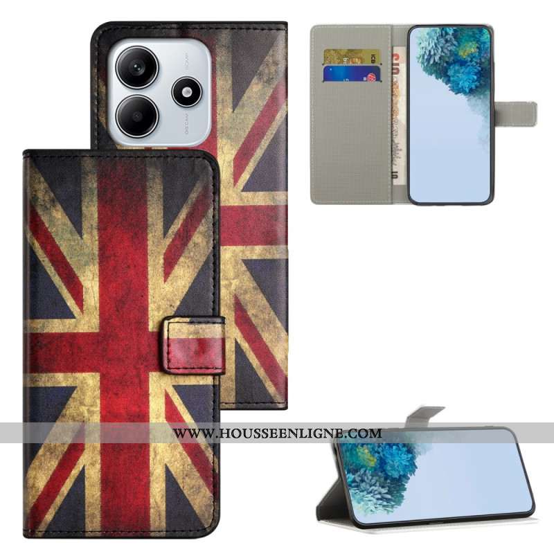 Housse Xiaomi Redmi Note 14 4G Drapeau Anglais Vintage