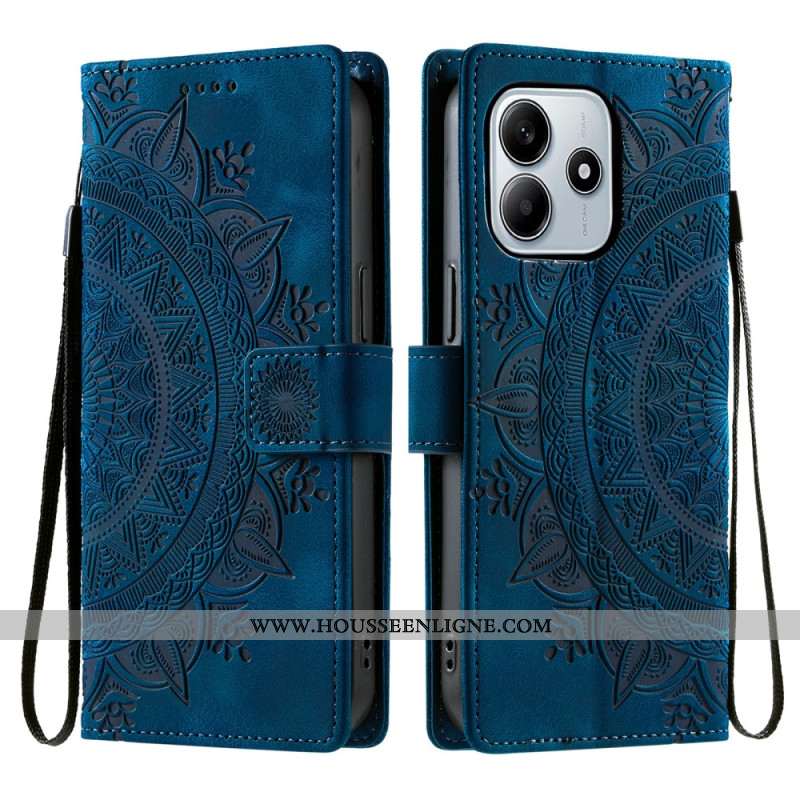 Housse Xiaomi Redmi Note 14 4G Effet Daim avec Lanière