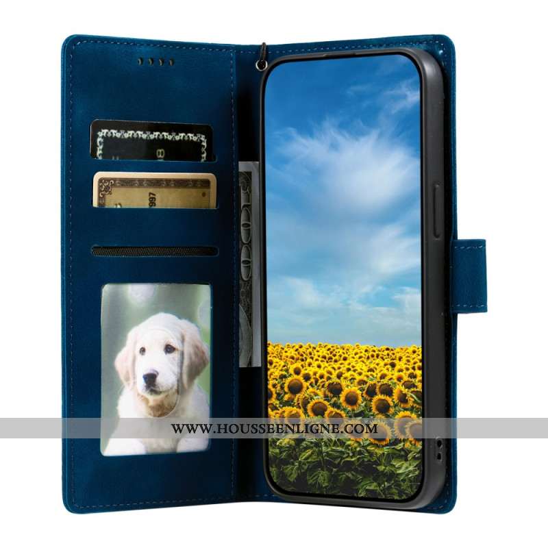 Housse Xiaomi Redmi Note 14 4G Effet Daim avec Lanière