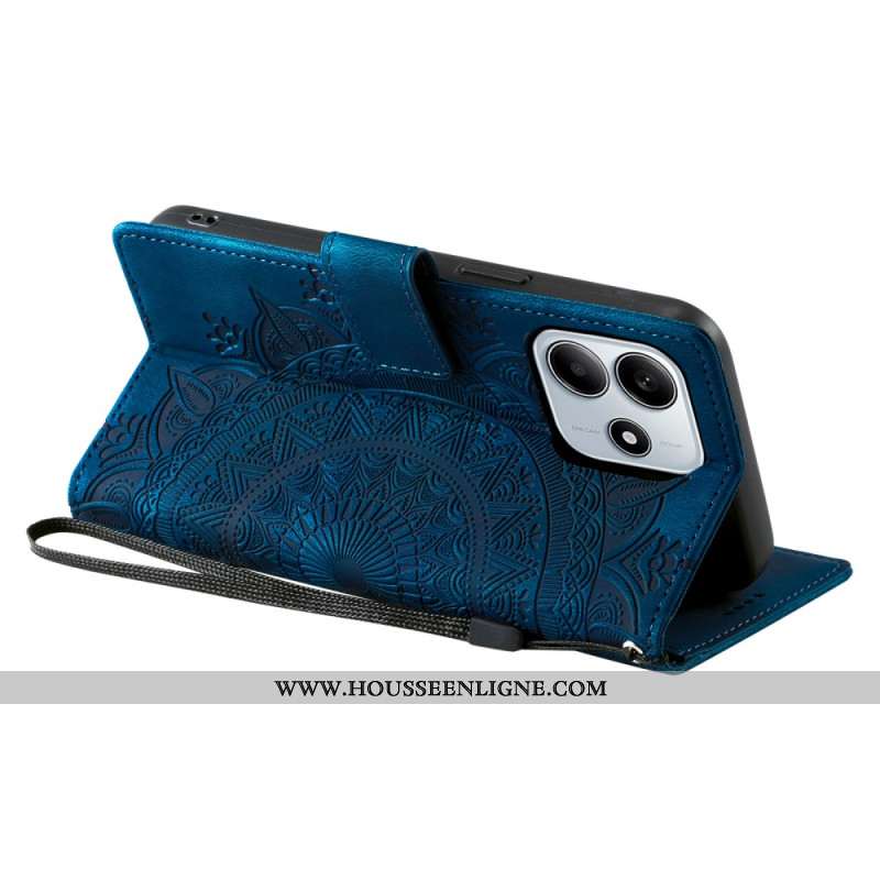 Housse Xiaomi Redmi Note 14 4G Effet Daim avec Lanière