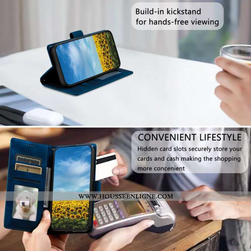 Housse Xiaomi Redmi Note 14 4G Effet Daim avec Lanière