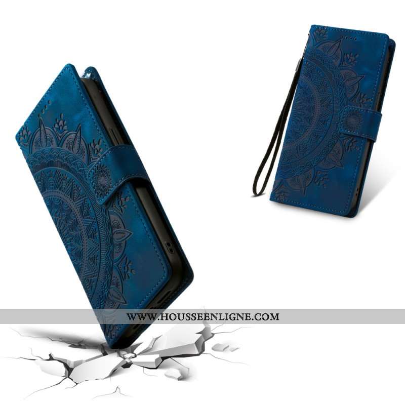 Housse Xiaomi Redmi Note 14 4G Effet Daim avec Lanière