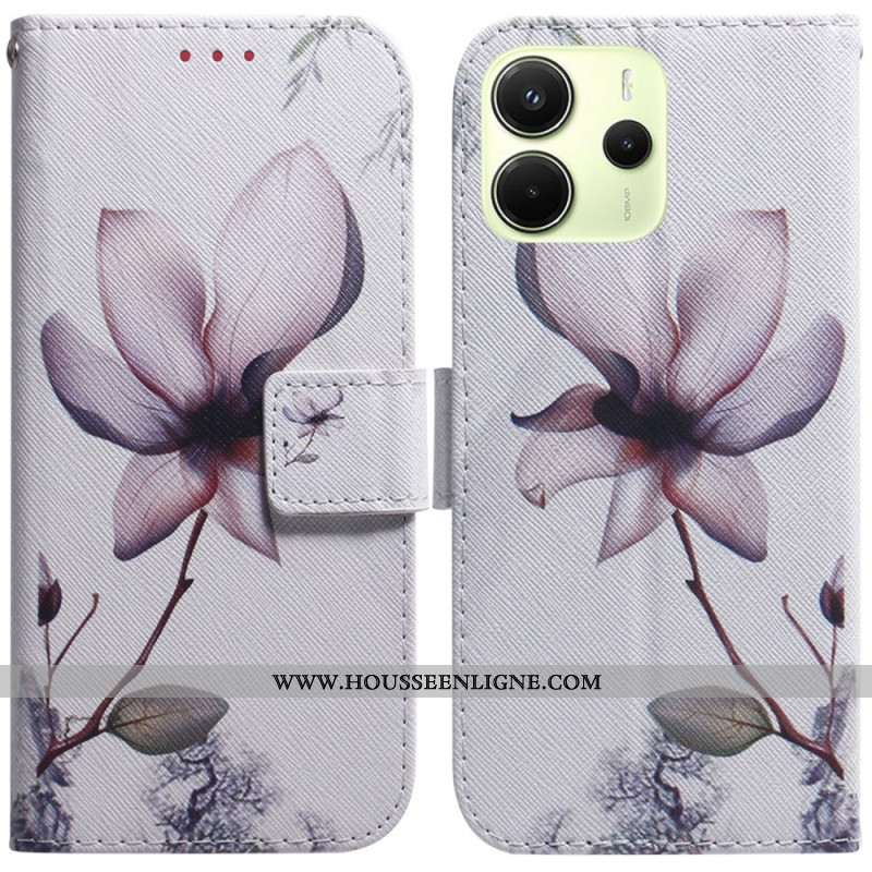 Housse Xiaomi Redmi Note 14 4G Fleur Rose