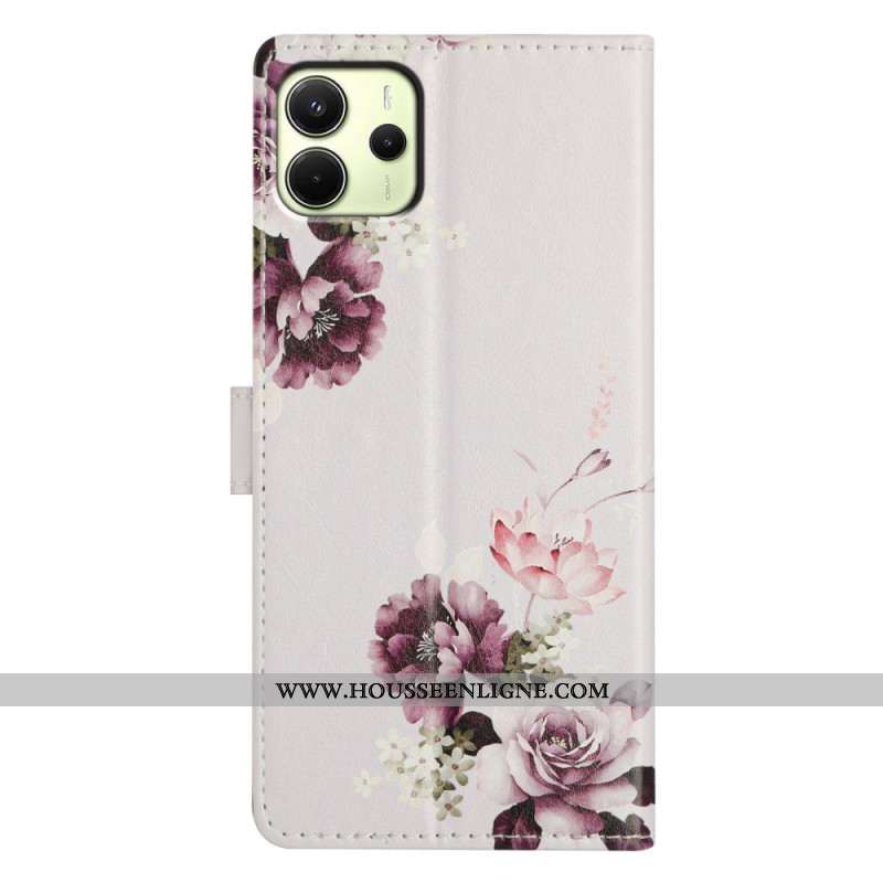 Housse Xiaomi Redmi Note 14 4G Fleurs Violettes