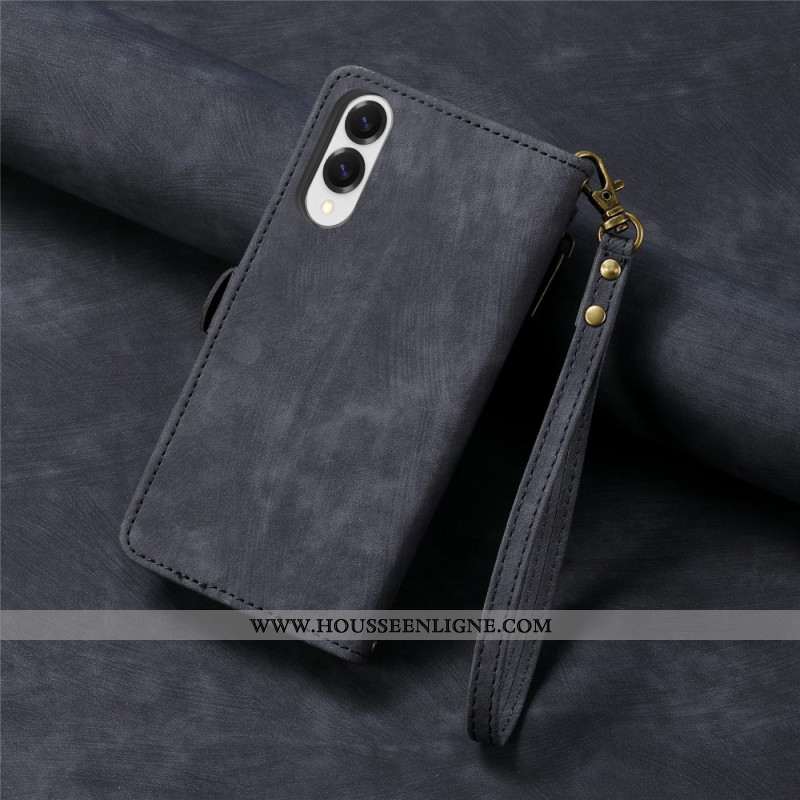 Housse Xiaomi Redmi Note 14 4G Lignes Géométriques à Lanière