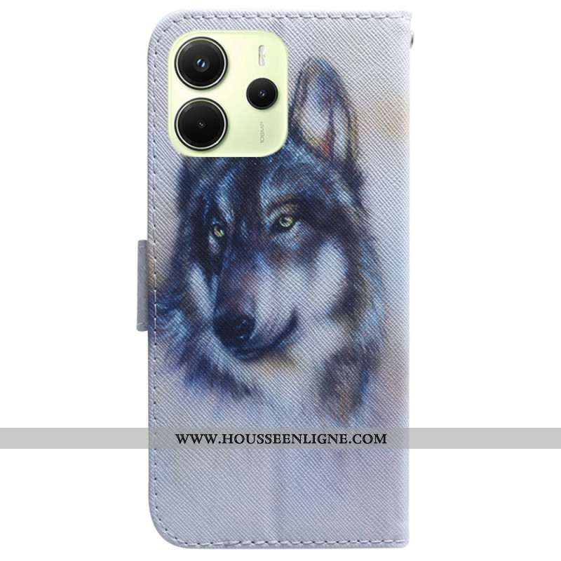 Housse Xiaomi Redmi Note 14 4G Loup Aquarelle
