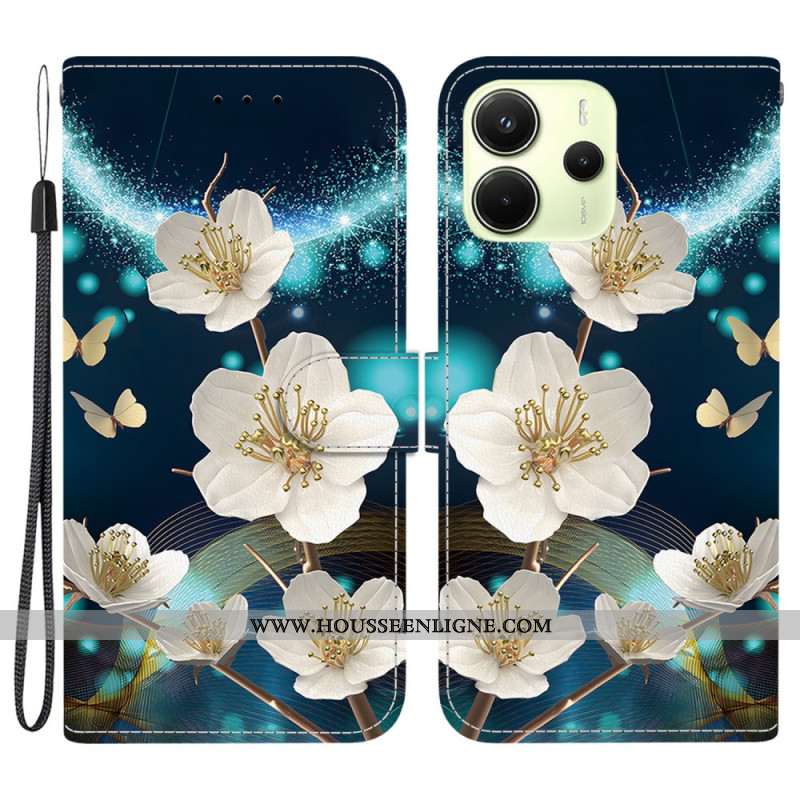Housse Xiaomi Redmi Note 14 4G Magnolias Blancs