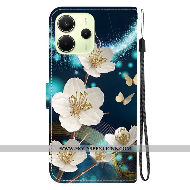 Housse Xiaomi Redmi Note 14 4G Magnolias Blancs