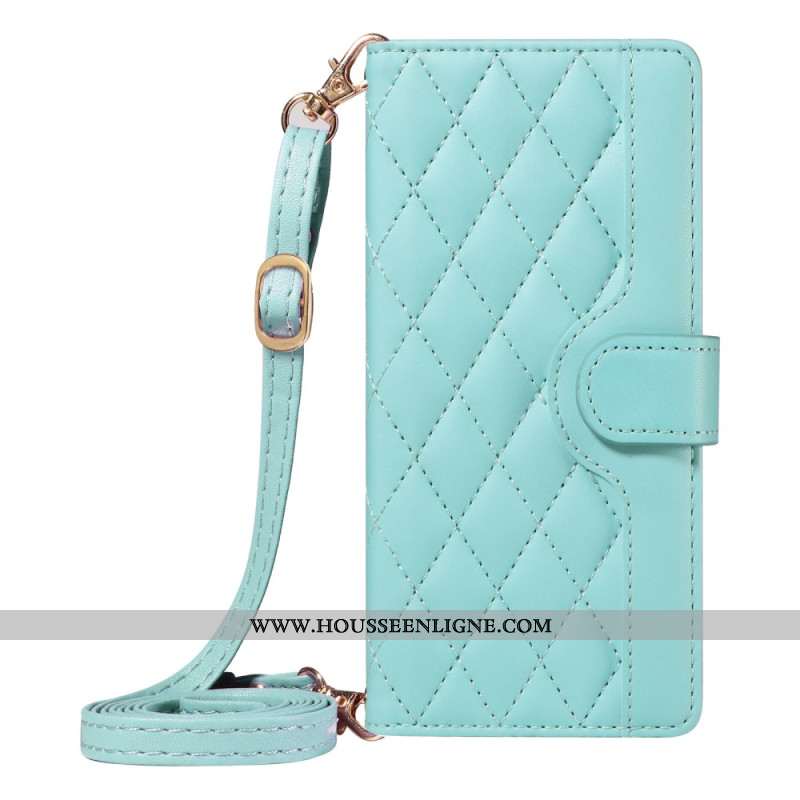 Housse Xiaomi Redmi Note 14 4G Matelassée avec Lanière et bandoulière