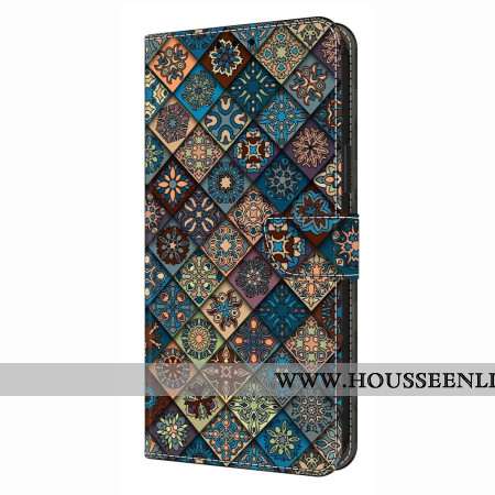 Housse Xiaomi Redmi Note 14 4G Motif Floral Bleu
