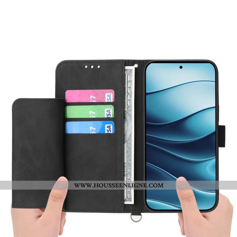 Housse Xiaomi Redmi Note 14 4G Motif Floral et Sangles