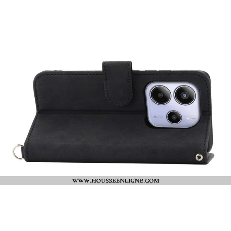 Housse Xiaomi Redmi Note 14 4G Motif Floral et Sangles