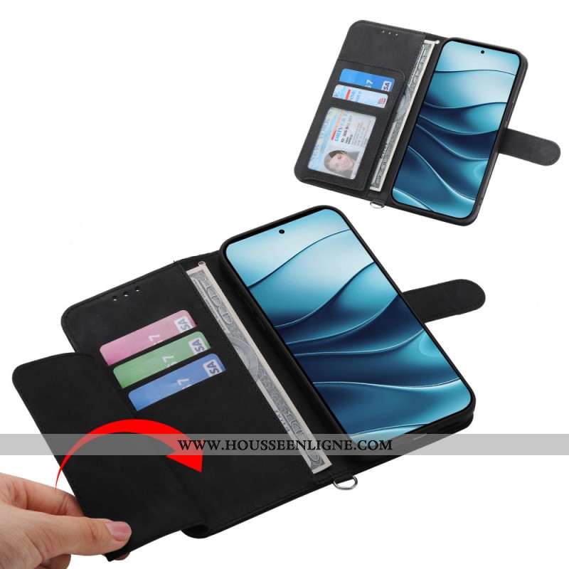 Housse Xiaomi Redmi Note 14 4G Motif Floral et Sangles