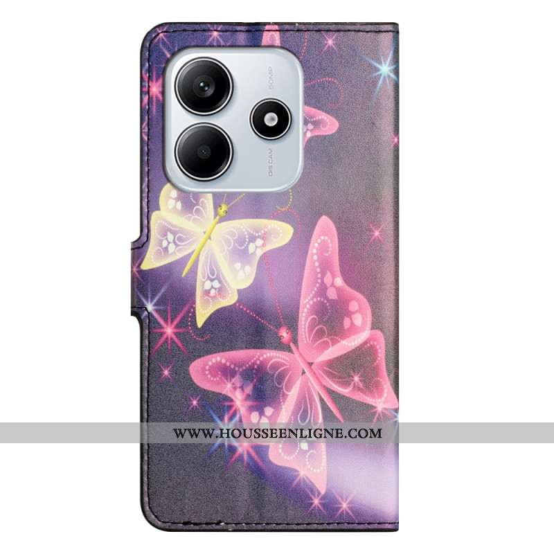 Housse Xiaomi Redmi Note 14 4G Papillons Lumineux