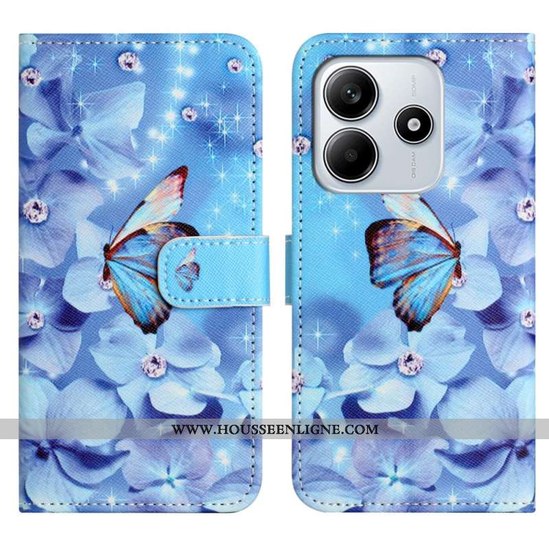 Housse Xiaomi Redmi Note 14 4G Papillons et Diamants