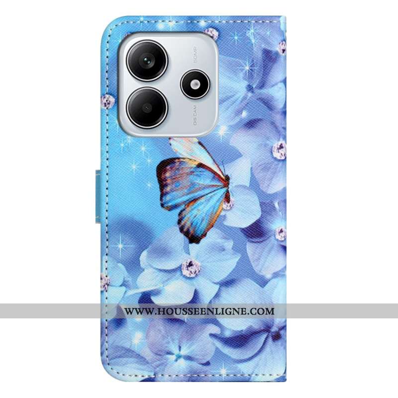 Housse Xiaomi Redmi Note 14 4G Papillons et Diamants