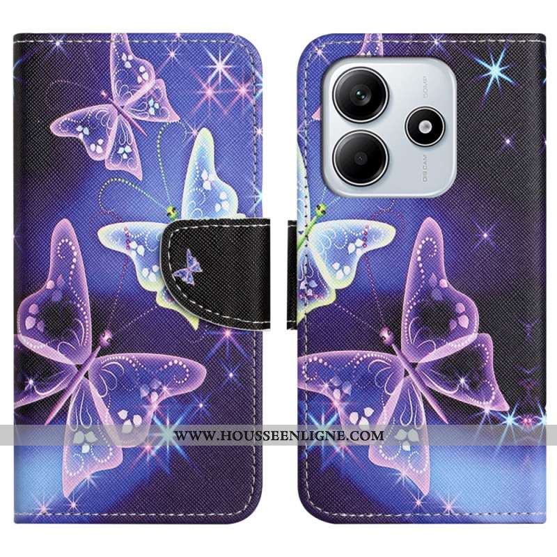 Housse Xiaomi Redmi Note 14 4G Papillons Étincelants
