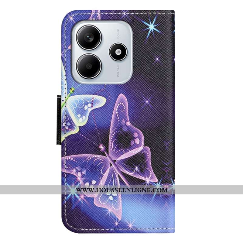 Housse Xiaomi Redmi Note 14 4G Papillons Étincelants