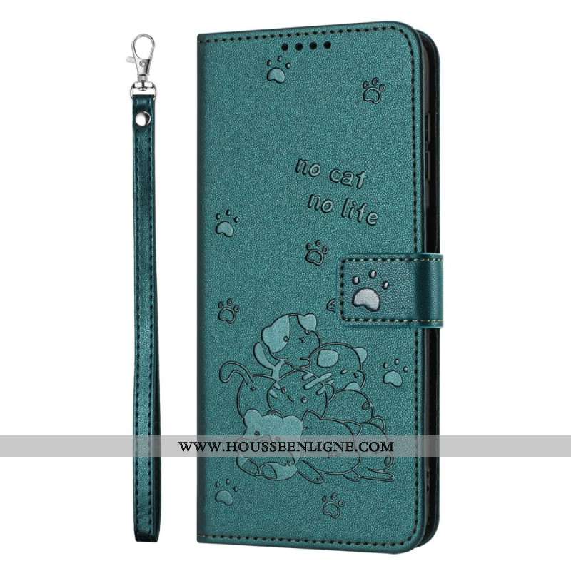 Housse Xiaomi Redmi Note 14 4G Petits Chats à Lanière