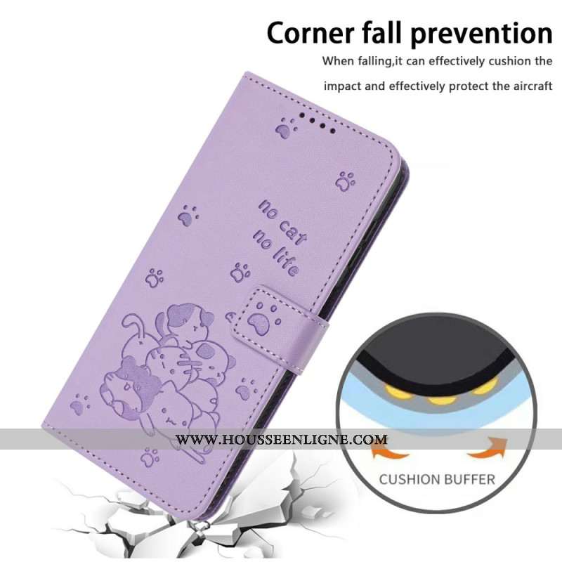 Housse Xiaomi Redmi Note 14 4G Petits Chats à Lanière