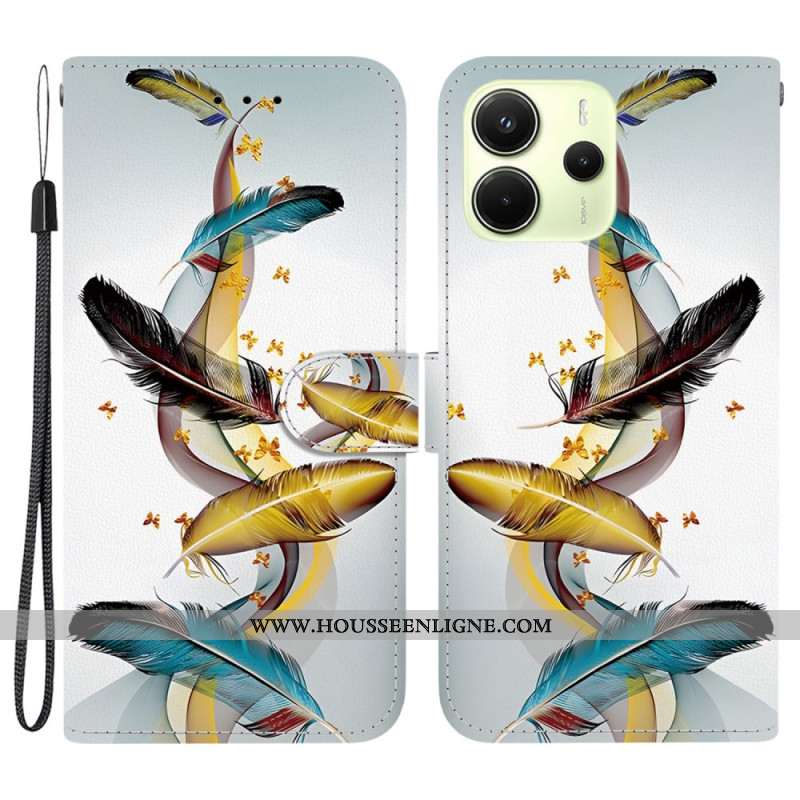 Housse Xiaomi Redmi Note 14 4G Plumes Colorées