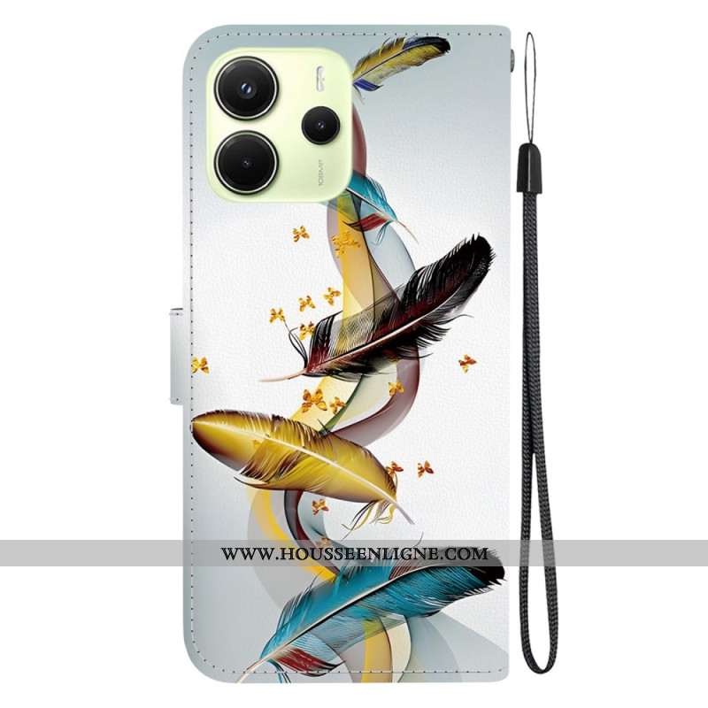 Housse Xiaomi Redmi Note 14 4G Plumes Colorées