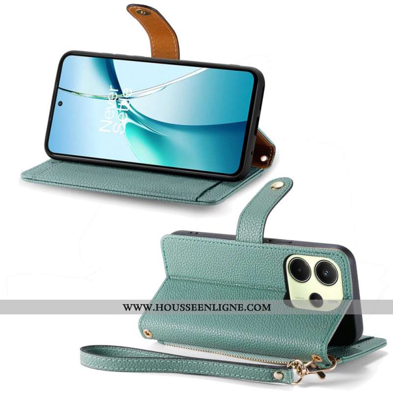 Housse Xiaomi Redmi Note 14 4G Portefeuille Design Coeur