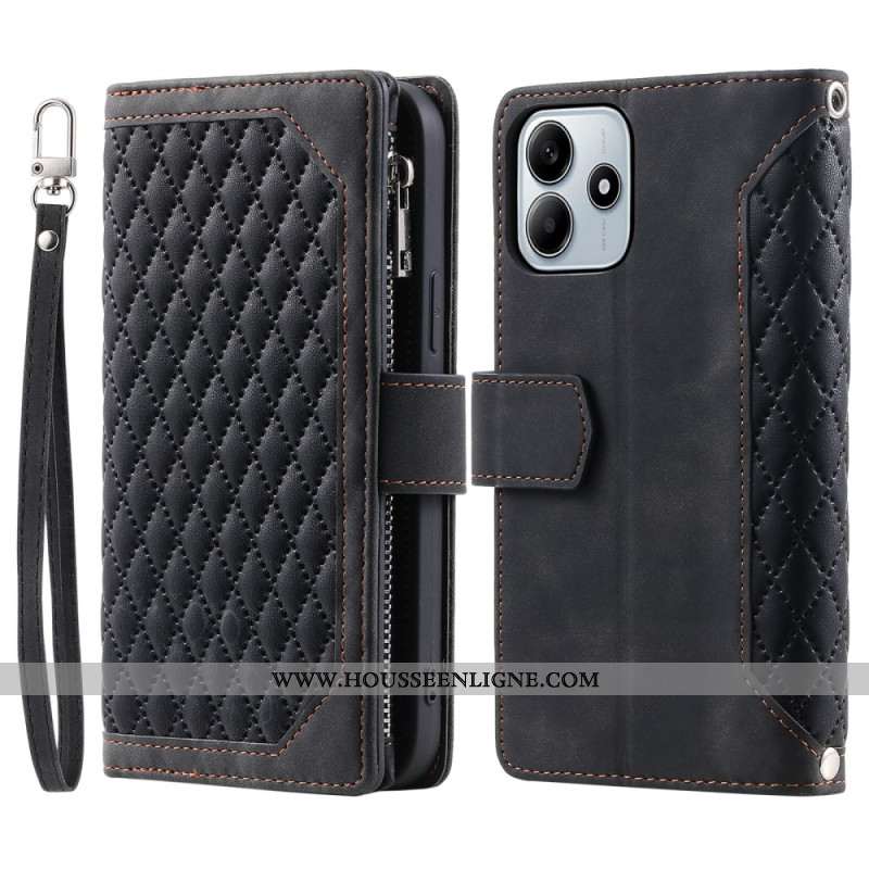 Housse Xiaomi Redmi Note 14 4G Portefeuille Matelassé