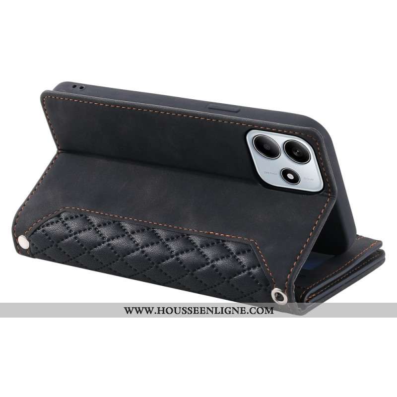 Housse Xiaomi Redmi Note 14 4G Portefeuille Matelassé