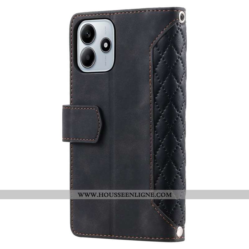 Housse Xiaomi Redmi Note 14 4G Portefeuille Matelassé