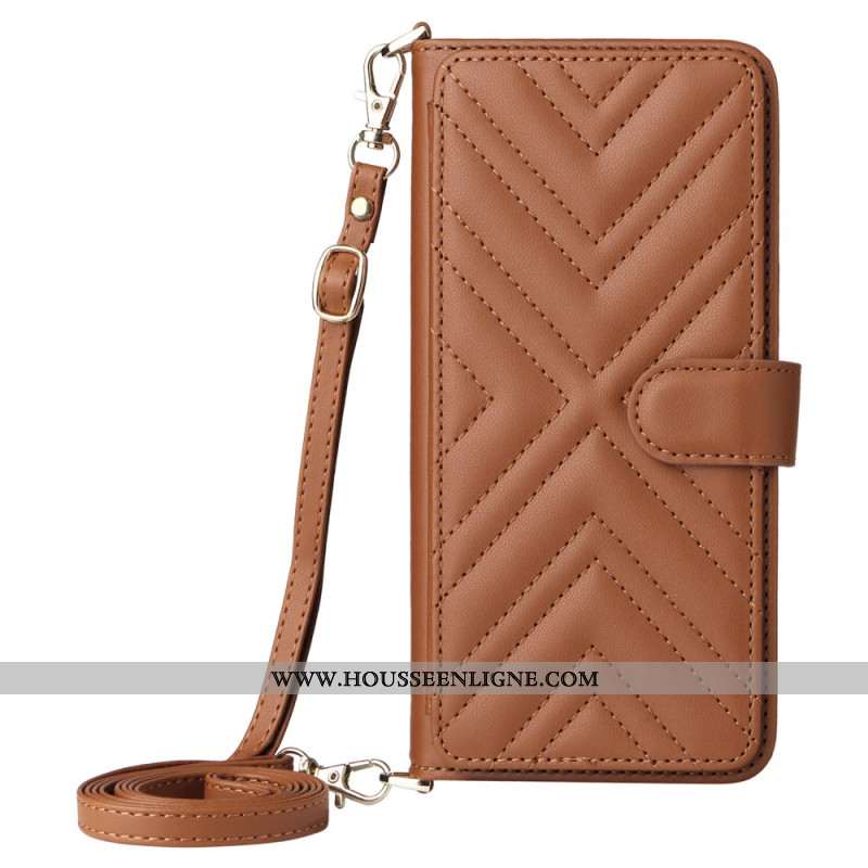 Housse Xiaomi Redmi Note 14 4G Portefeuille Premium avec Lanière et Bandoulière