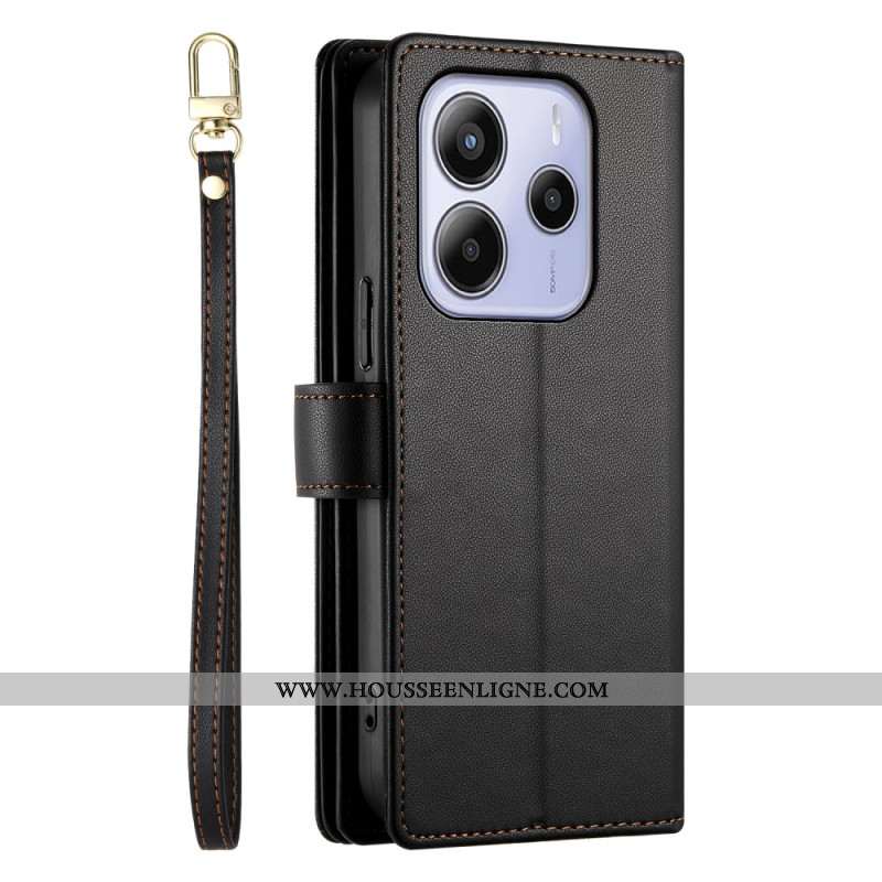 Housse Xiaomi Redmi Note 14 4G Portefeuille et Lanières