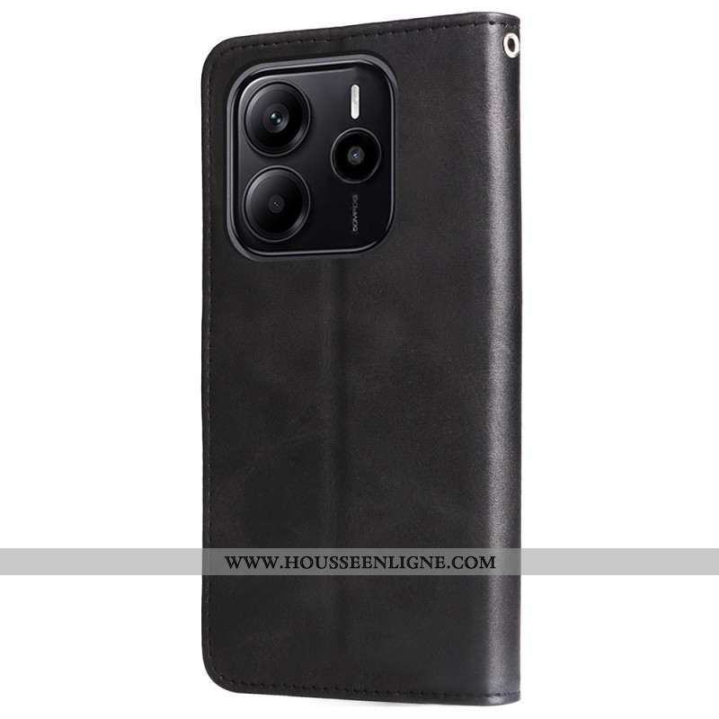 Housse Xiaomi Redmi Note 14 4G Portefeuille à Fermeture Éclair