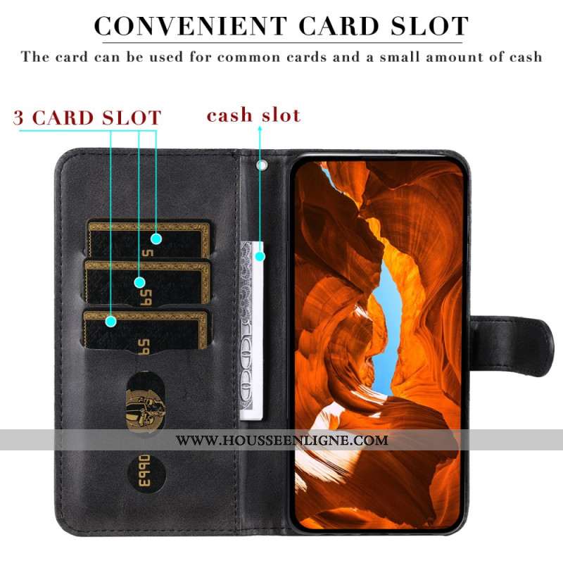 Housse Xiaomi Redmi Note 14 4G Portefeuille à Fermeture Éclair