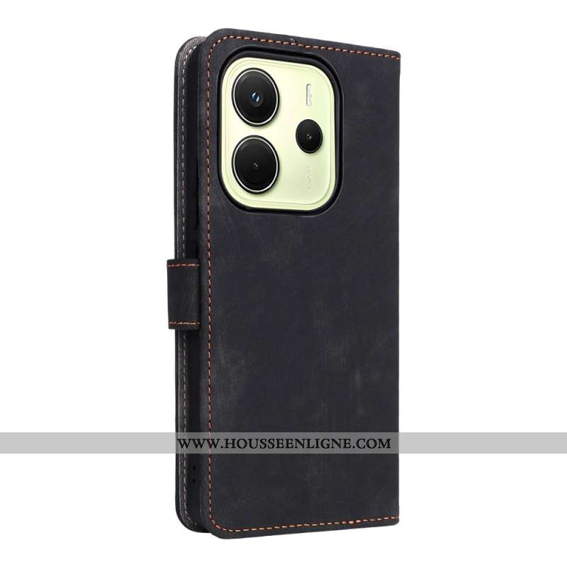 Housse Xiaomi Redmi Note 14 4G Protection RFID Effet Daim à Lanière