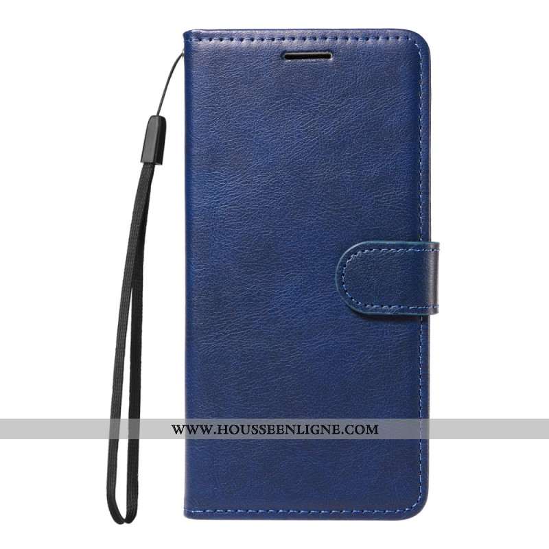 Housse Xiaomi Redmi Note 14 4G Simili Cuir Uni à Lanière