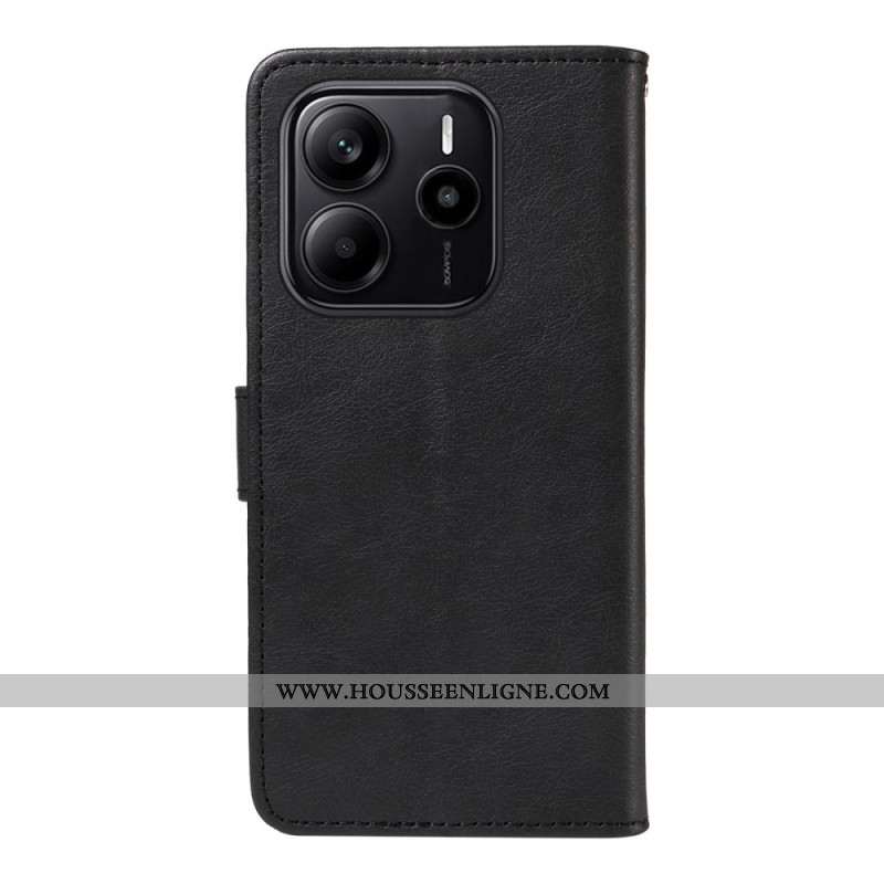 Housse Xiaomi Redmi Note 14 4G Simili Cuir Uni à Lanière