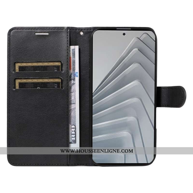 Housse Xiaomi Redmi Note 14 4G Simili Cuir Uni à Lanière