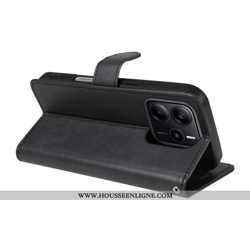 Housse Xiaomi Redmi Note 14 4G Simili Cuir Uni à Lanière