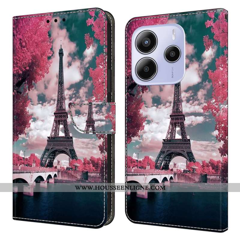 Housse Xiaomi Redmi Note 14 4G Tour Eiffel Floral