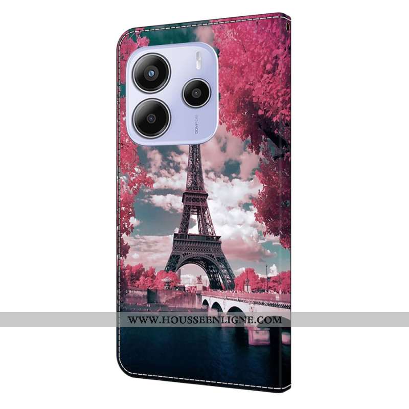 Housse Xiaomi Redmi Note 14 4G Tour Eiffel Floral