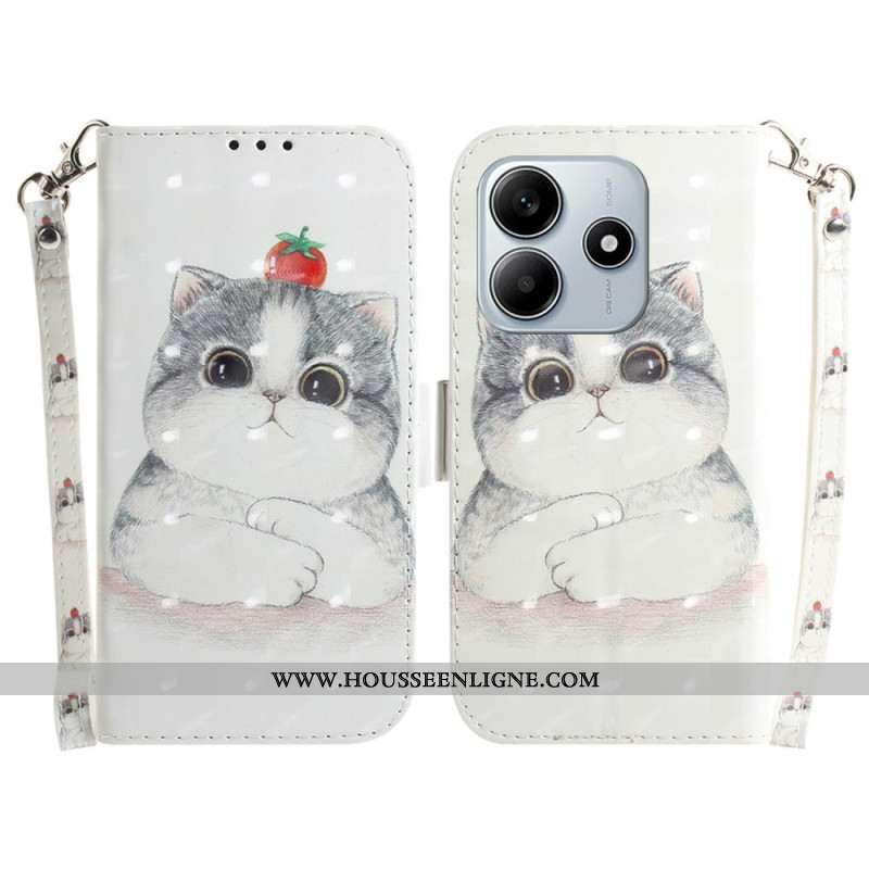 Housse Xiaomi Redmi Note 14 5G Chat Mignon à Lanière