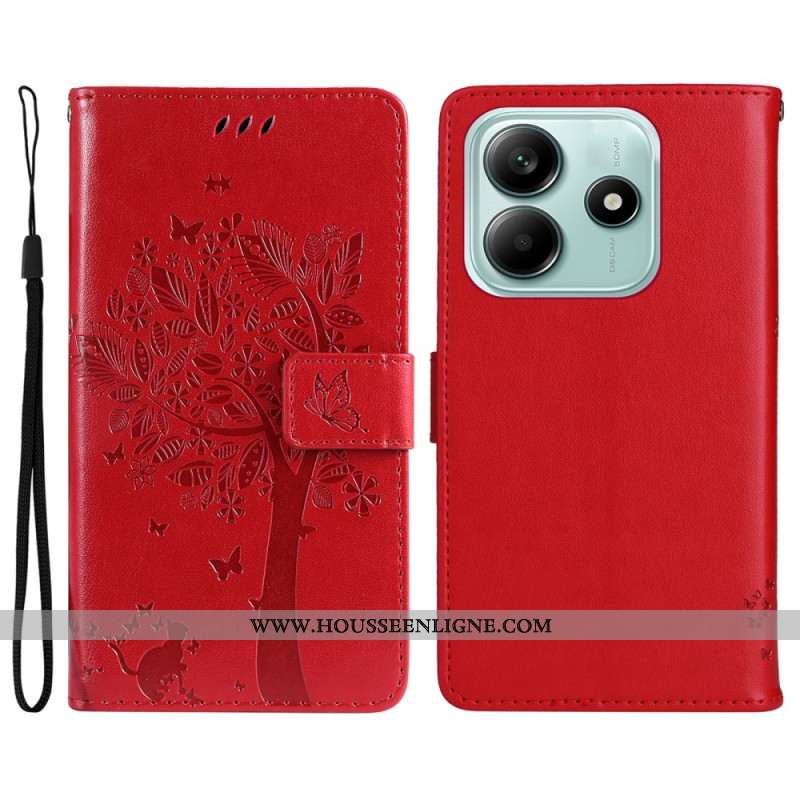 Housse Xiaomi Redmi Note 14 5G Chat et Arbre à Lnaière