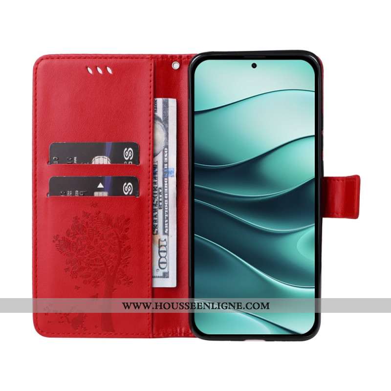 Housse Xiaomi Redmi Note 14 5G Chat et Arbre à Lnaière