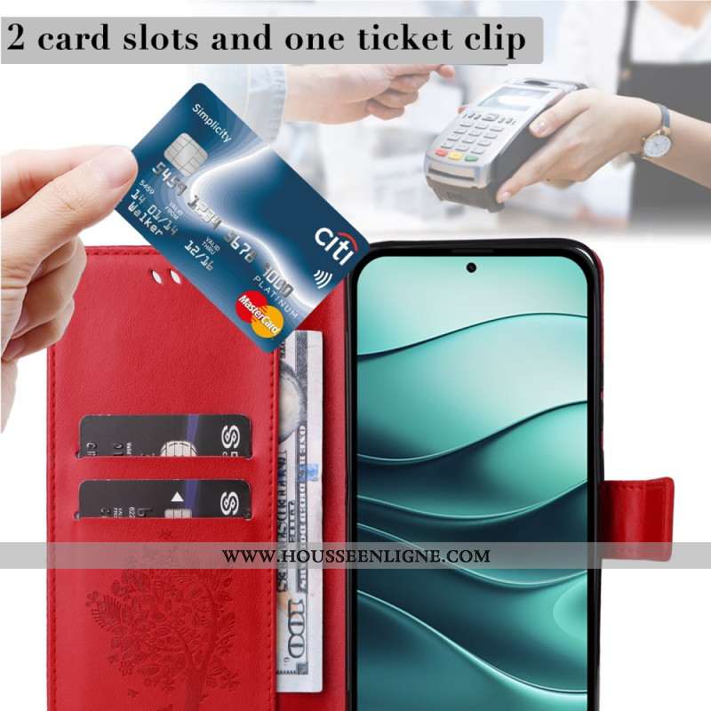 Housse Xiaomi Redmi Note 14 5G Chat et Arbre à Lnaière