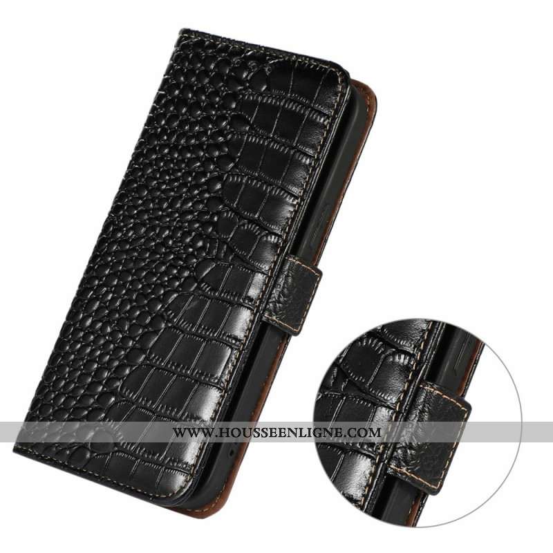Housse Xiaomi Redmi Note 14 5G Cuir Effet Crocodile