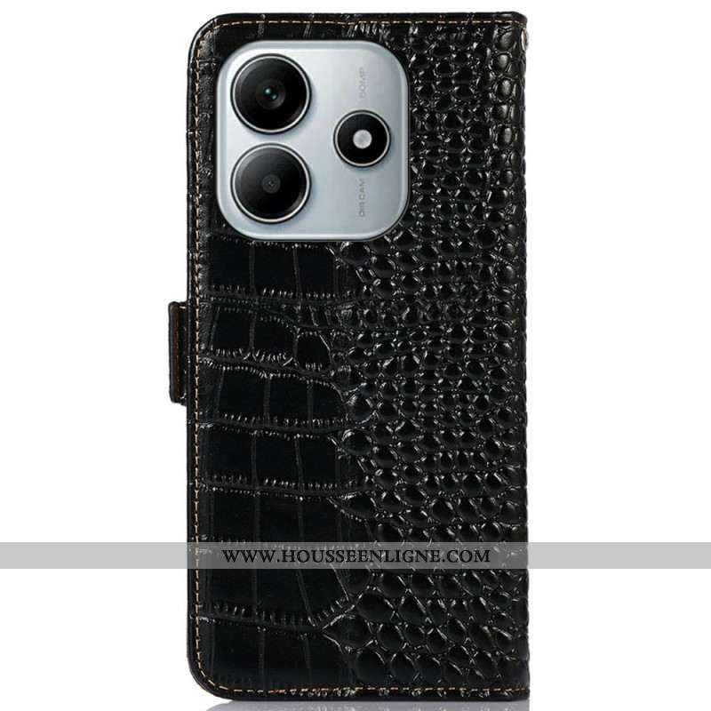 Housse Xiaomi Redmi Note 14 5G Cuir Effet Crocodile