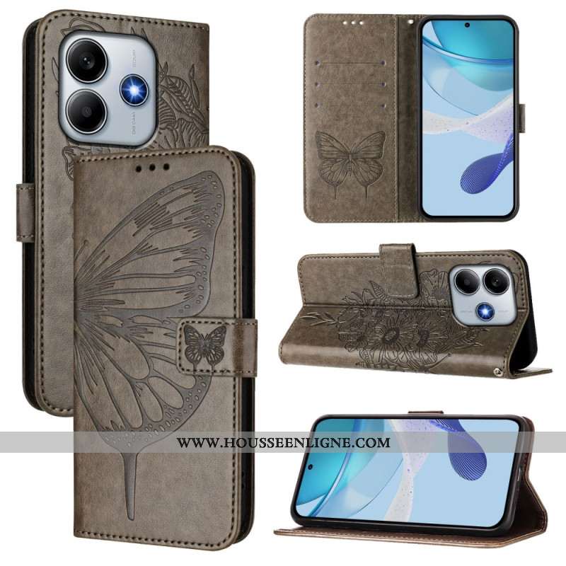 Housse Xiaomi Redmi Note 14 5G Design Papillon à Lanière