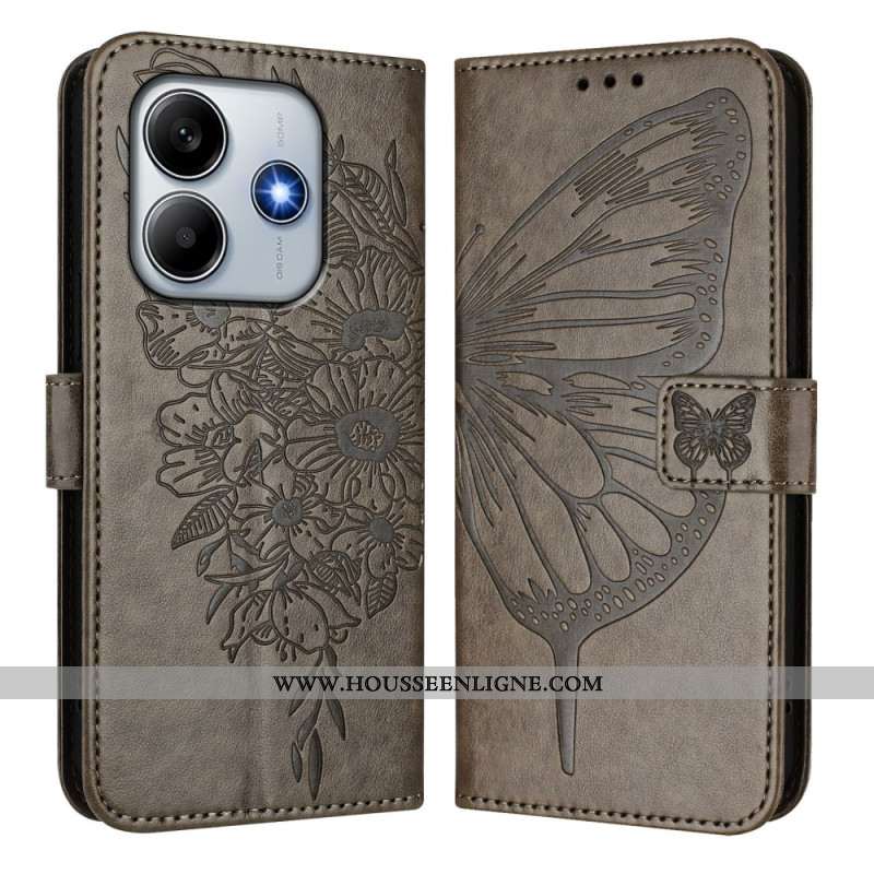 Housse Xiaomi Redmi Note 14 5G Design Papillon à Lanière