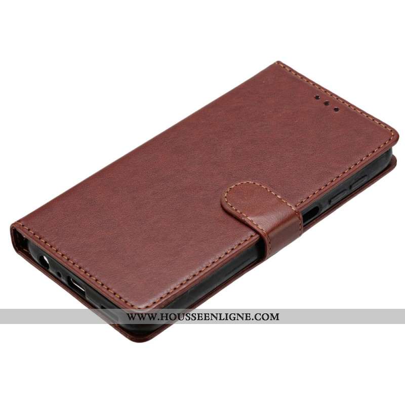 Housse Xiaomi Redmi Note 14 5G Effet Cuir Uni à Lanière